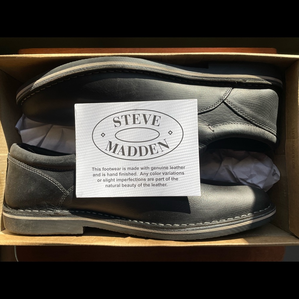 Steve Madden Men’s Harpoon Leather Oxfords, Size 13